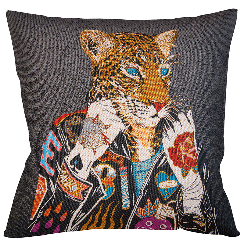 Декоративная подушка Leopard Grey Мульти Декоративная подушка Leopard Grey Мульти в Рязани | Loft Concept