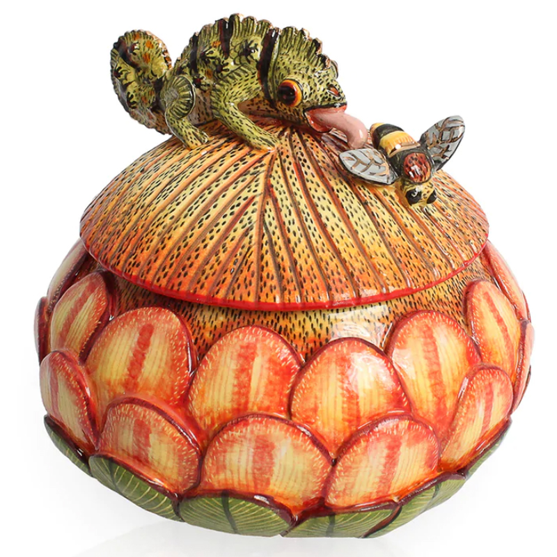 Шкатулка Хамелеон Chameleon on Floral Box Оранжевый Шкатулка Хамелеон Chameleon on Floral Box Оранжевый в Рязани | Loft Concept