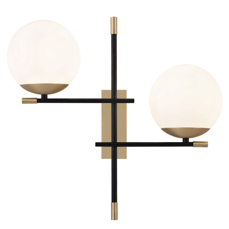Бра Spike Two Balls Wall Lamp матовое золото Прозрачный белый Бра Spike Two Balls Wall Lamp матовое золото Прозрачный белый в Рязани | Loft Concept