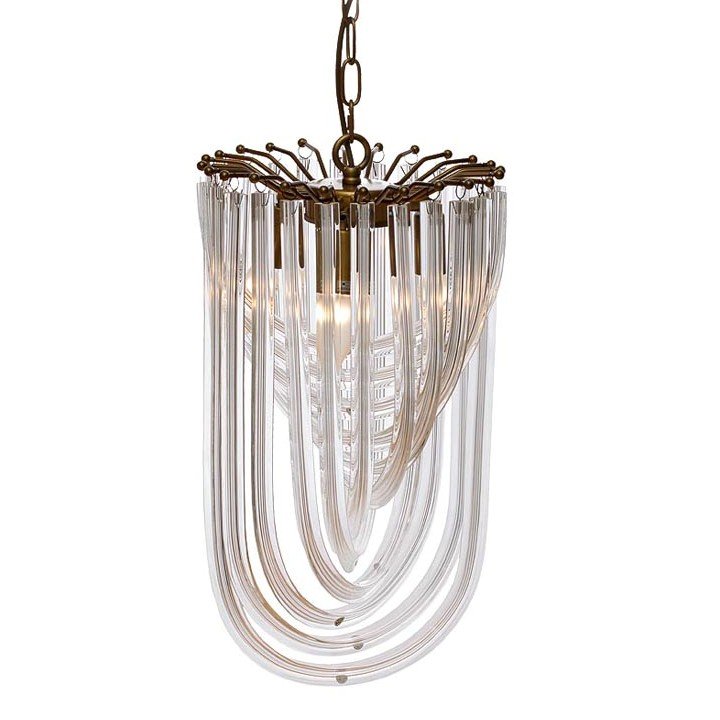 Люстра Lava Tube Pendant Clear Золотой Прозрачный Люстра Lava Tube Pendant Clear Золотой Прозрачный в Рязани | Loft Concept