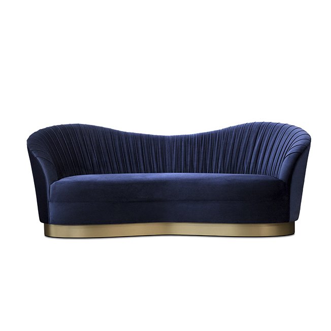 Диван KELLY SOFA Snake Embroidery Синий Диван KELLY SOFA Snake Embroidery Синий в Рязани | Loft Concept
