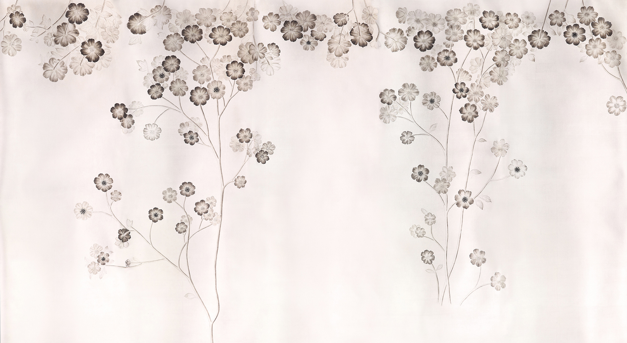 Обои ручная роспись Anemones in Light Special Colourway SC-236 on Tarnished Silver gilded silk Обои ручная роспись Anemones in Light Special Colourway SC-236 on Tarnished Silver gilded silk - постер Loft-Concept в Рязани