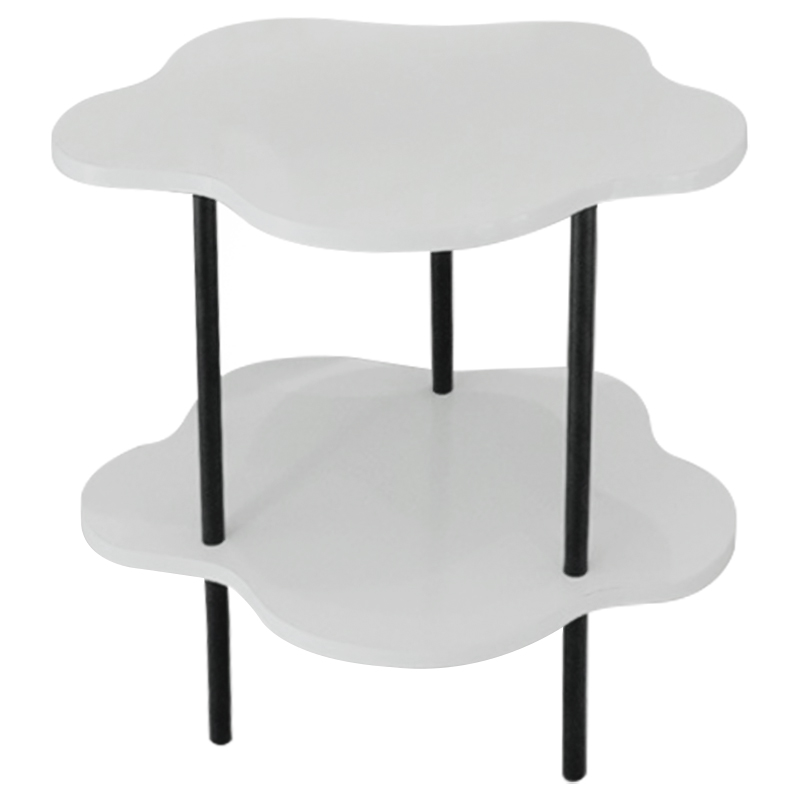 Приставной стол Luc Curved Side Table Белый Черный Приставной стол Luc Curved Side Table Белый Черный в Рязани | Loft Concept