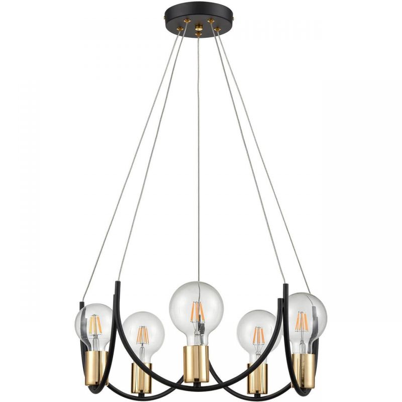 Люстра Supro Chandelier Черный Глянцевое золото Люстра Supro Chandelier Черный Глянцевое золото в Рязани | Loft Concept