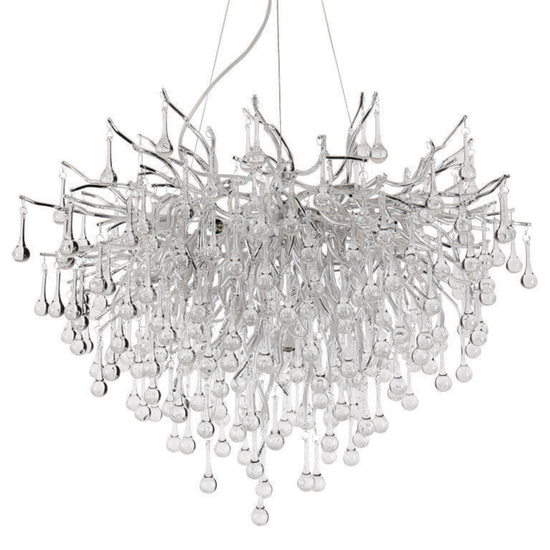 Люстра Droplet Chandelier Silver 80 Серебряный Прозрачное Стекло Люстра Droplet Chandelier Silver 80 Серебряный Прозрачное Стекло в Рязани | Loft Concept