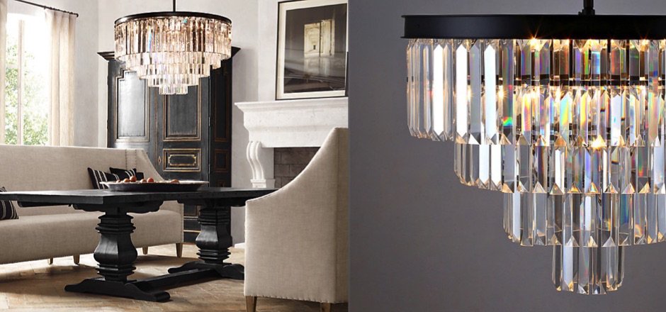 Люстра RH 1920s Odeon Clear Glass Fringe Chandelier - 80, 110 Люстра RH 1920s Odeon Clear Glass Fringe Chandelier - 80, 110 - Loft-Concept в Рязани