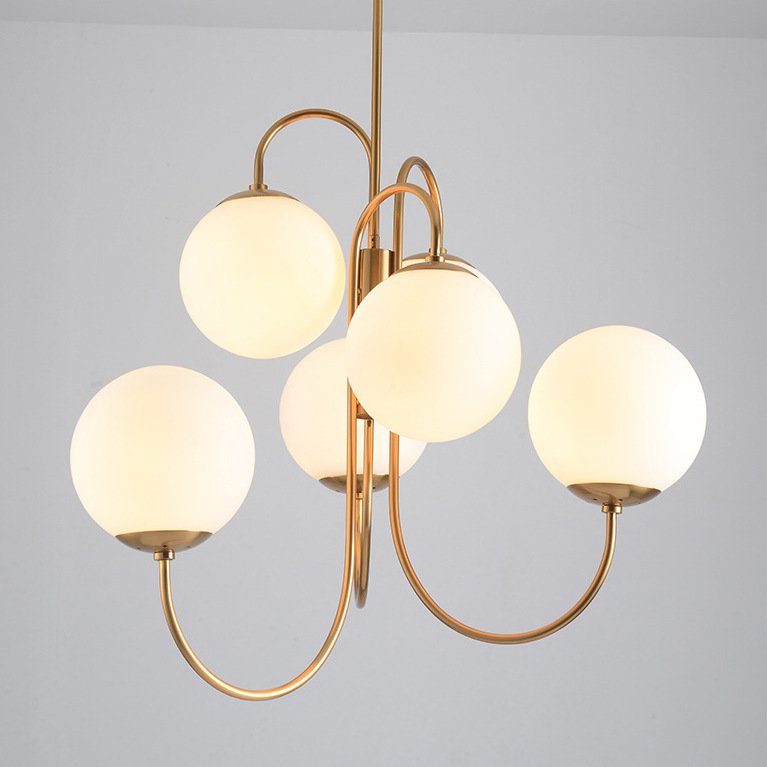 Люстра Gooseneck Pelle Chandelier Белый Золотой Люстра Gooseneck Pelle Chandelier Белый Золотой в Рязани | Loft Concept