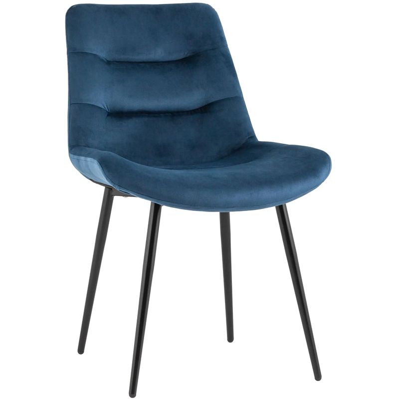 Стул Austin Chair Синий Велюр Синий Черный Стул Austin Chair Синий Велюр Синий Черный в Рязани | Loft Concept