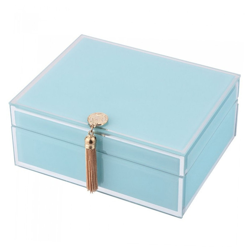 Шкатулка Glass Light Blue Box Светло-голубой Шкатулка Glass Light Blue Box Светло-голубой в Рязани | Loft Concept