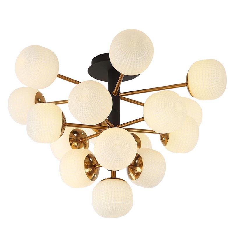 Потолочный светильник Barrett Ceiling Lamp white Белый Латунь Потолочный светильник Barrett Ceiling Lamp white Белый Латунь в Рязани | Loft Concept