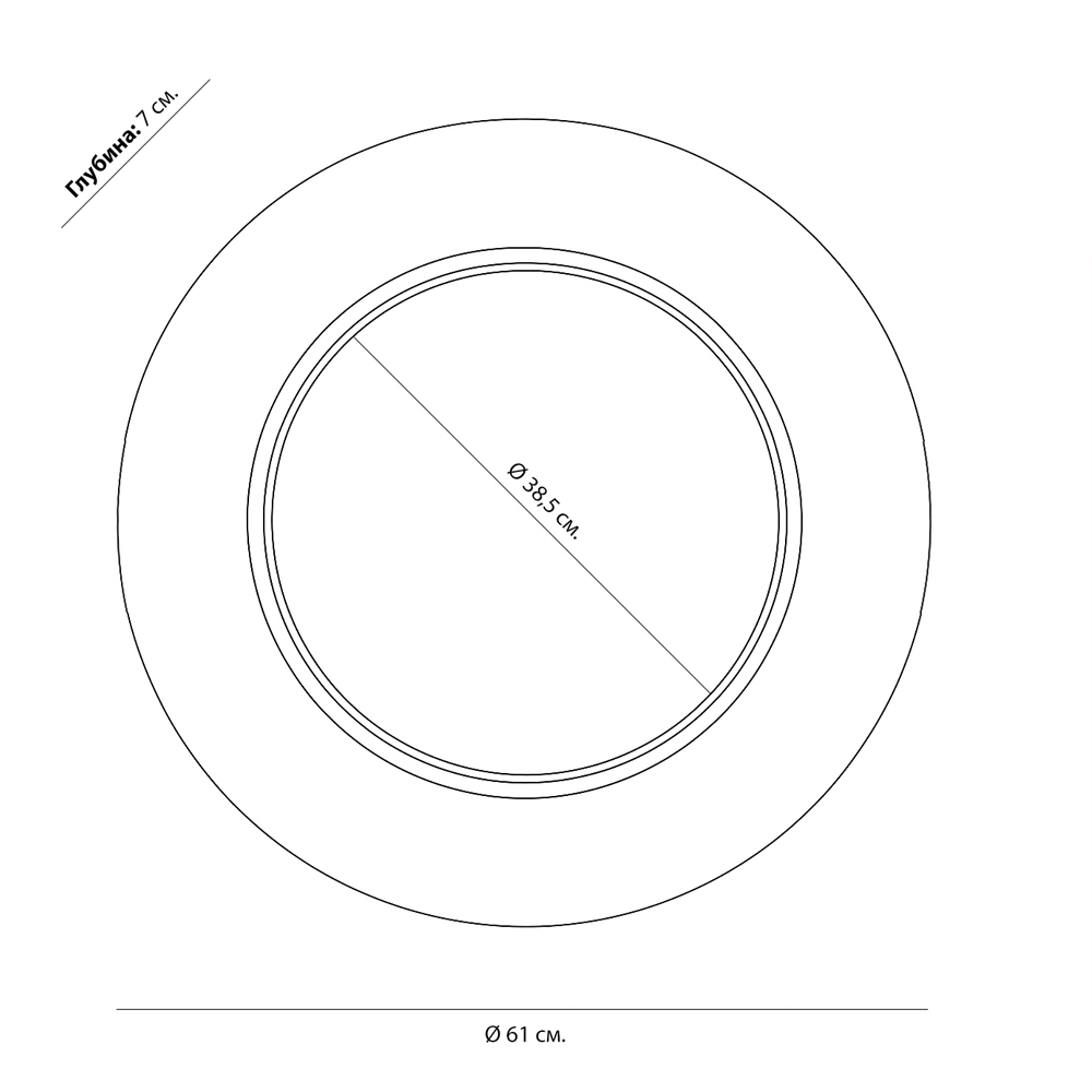 Чёрное настенное зеркало с золотым кантом Porunalia в Рязани
