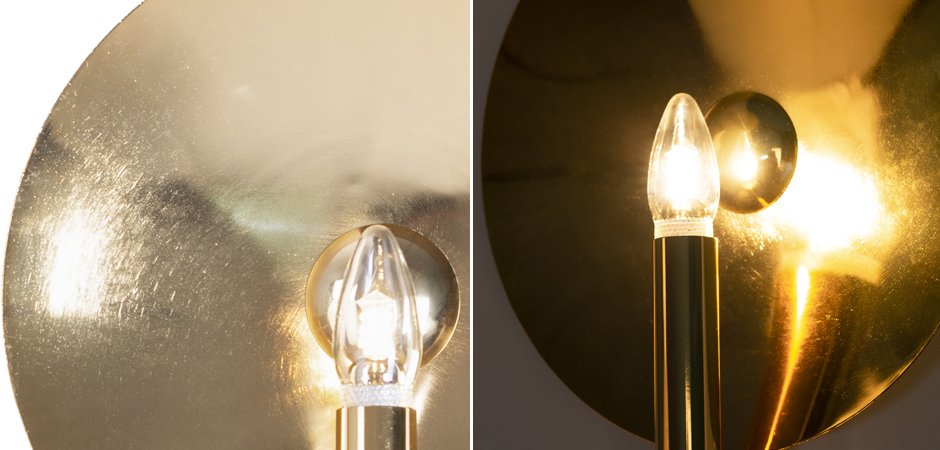 Бра Gold Round Backing Exposed Bulb Sconce Бра Gold Round Backing Exposed Bulb Sconce - Loft-Concept в Рязани