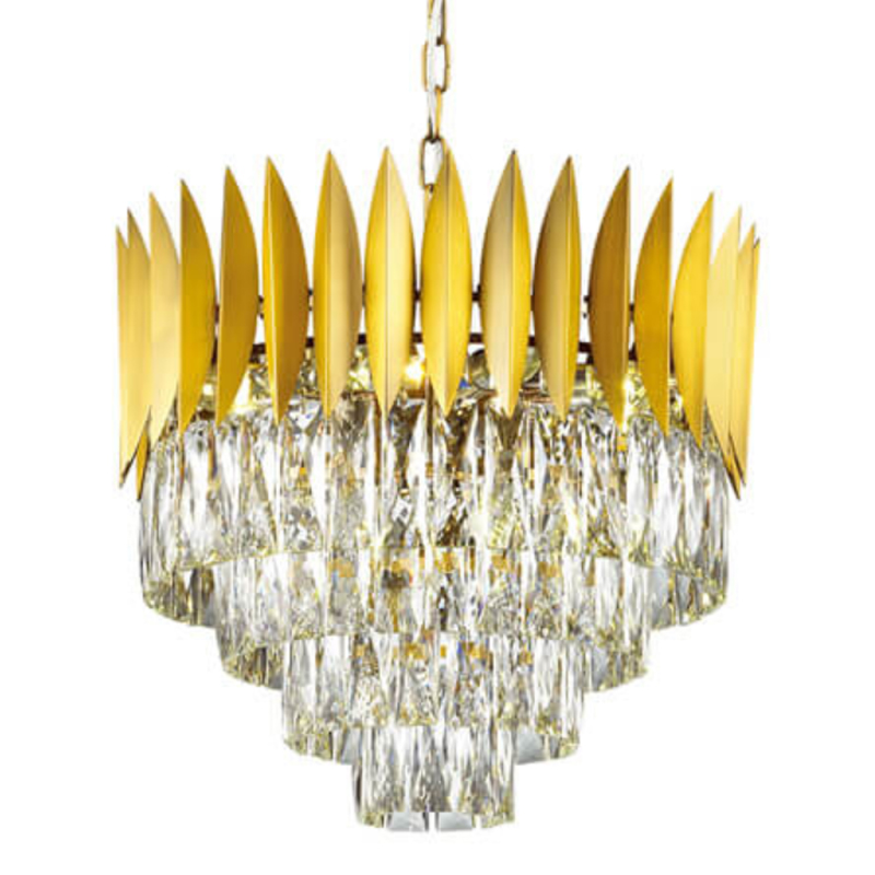 Люстра KEBO KING CHANDELIER four cascades D 45 Латунь Прозрачное Стекло Люстра KEBO KING CHANDELIER four cascades D 45 Латунь Прозрачное Стекло в Рязани | Loft Concept