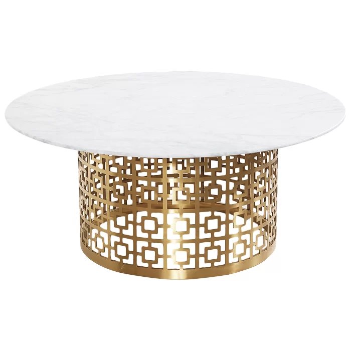 Кофейный стол Artesia Coffee Table White Глянцевое золото Белый Кофейный стол Artesia Coffee Table White Глянцевое золото Белый в Рязани | Loft Concept