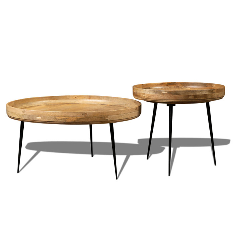 Комплект кофейных столов Davidson Table Бежевый Коричневый Черный Комплект кофейных столов Davidson Table Бежевый Коричневый Черный в Рязани | Loft Concept