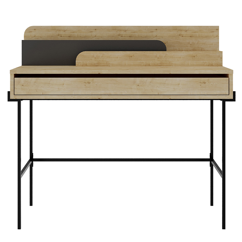 Стол письменный с выдвижным ящиком цвета древесины LEILA WORKING TABLE OAK ANTHRACITE Древесина Черный Серый Стол письменный с выдвижным ящиком цвета древесины LEILA WORKING TABLE OAK ANTHRACITE Древесина Черный Серый в Рязани | Loft Concept