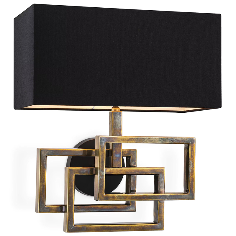 Бра Eichholtz Wall Lamp Windolf Vintage Brass Винтажная латунь Черный Бра Eichholtz Wall Lamp Windolf Vintage Brass Винтажная латунь Черный в Рязани | Loft Concept