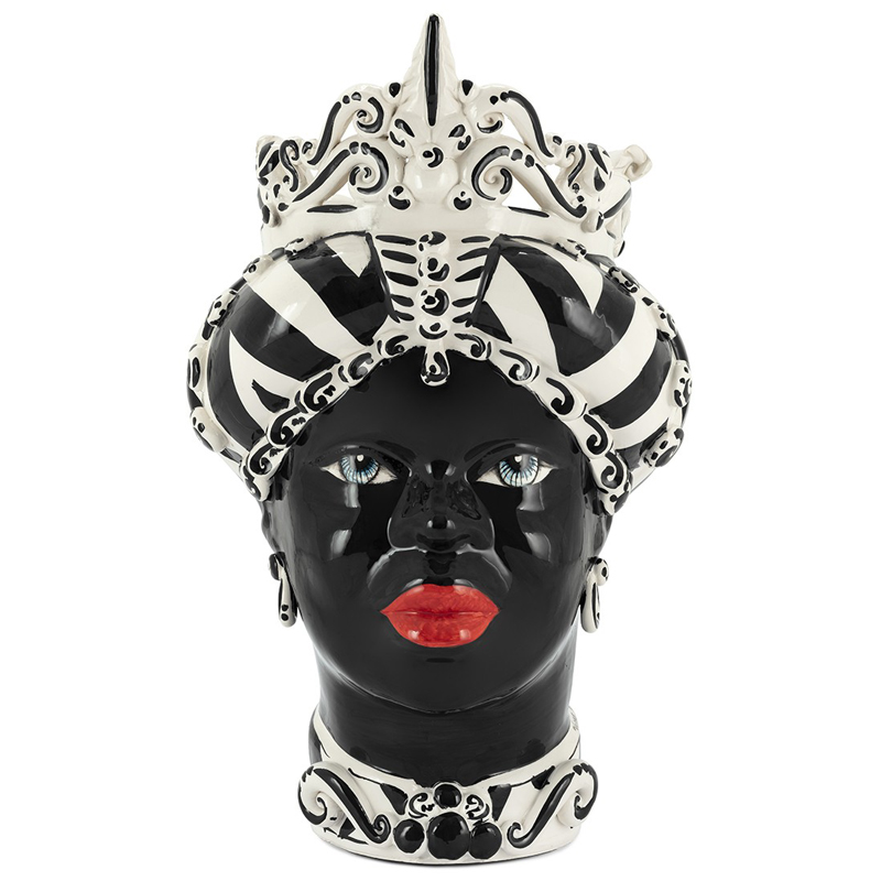 Ваза VASE MORO LADY MEDIUM Черно-белый Ваза VASE MORO LADY MEDIUM Черно-белый в Рязани | Loft Concept