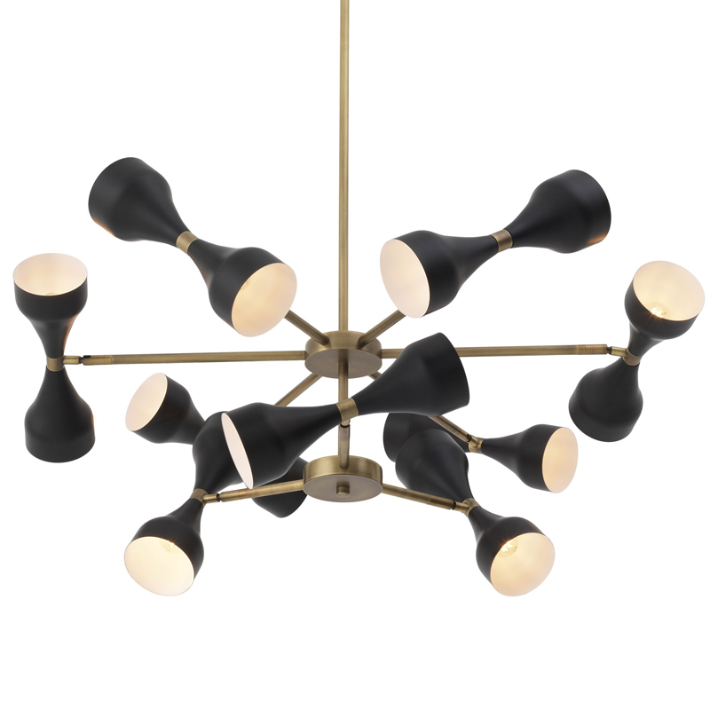 Люстра Eichholtz Chandelier Cordero Латунь Античная полированная Черный в Рязани | Loft Concept 