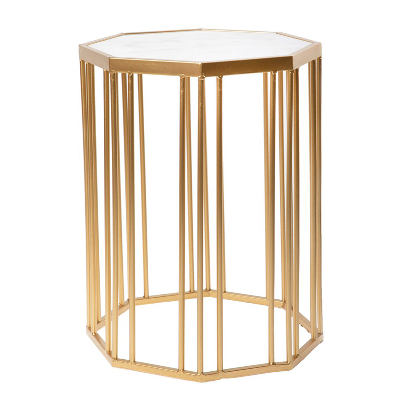 Приставной стол Side Table Marble белый мрамор Золотой Белый Мрамор Bianco Приставной стол Side Table Marble белый мрамор Золотой Белый Мрамор Bianco в Рязани | Loft Concept