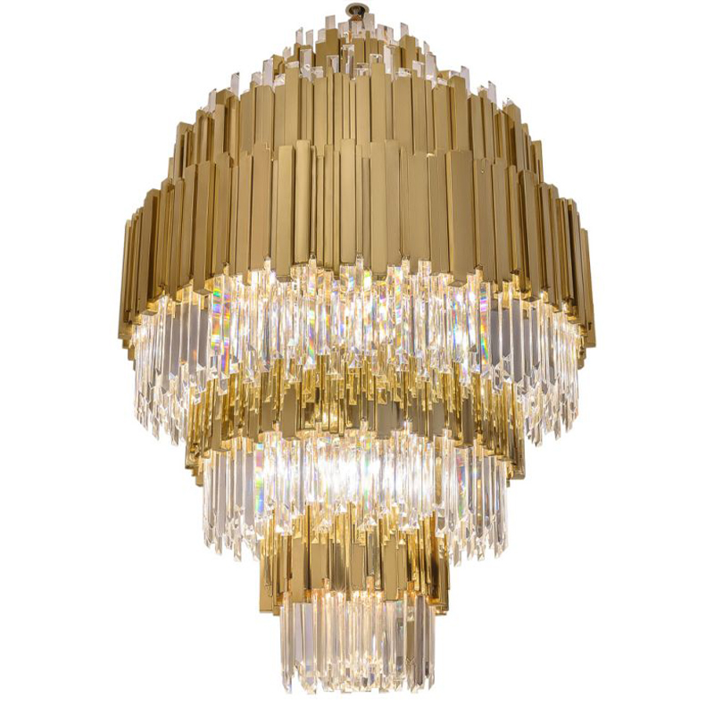 Большая многоярусная люстра Luxxu Modern Cascade Chandelier Gold Metal Glass 93 Прозрачное Стекло Золотой Большая многоярусная люстра Luxxu Modern Cascade Chandelier Gold Metal Glass 93 Прозрачное Стекло Золотой в Рязани | Loft Concept