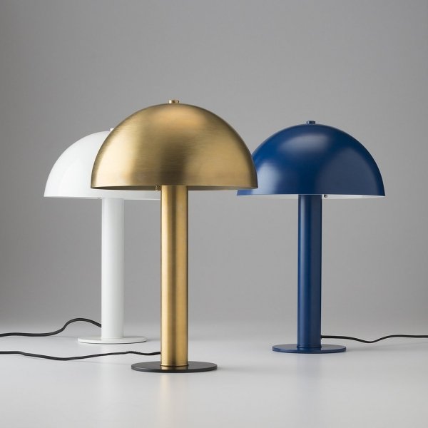 Настольная лампа Sidnie Lamp Латунь Белый Синий Настольная лампа Sidnie Lamp Латунь Белый Синий в Рязани | Loft Concept