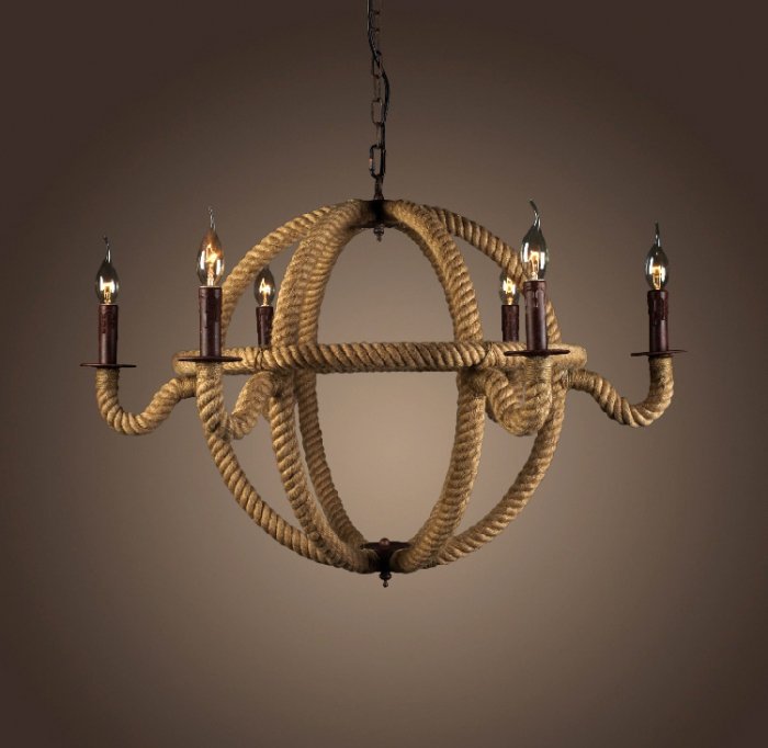 Люстра Spere 2 Loft Rope Light Коричневый Люстра Spere 2 Loft Rope Light Коричневый в Рязани | Loft Concept
