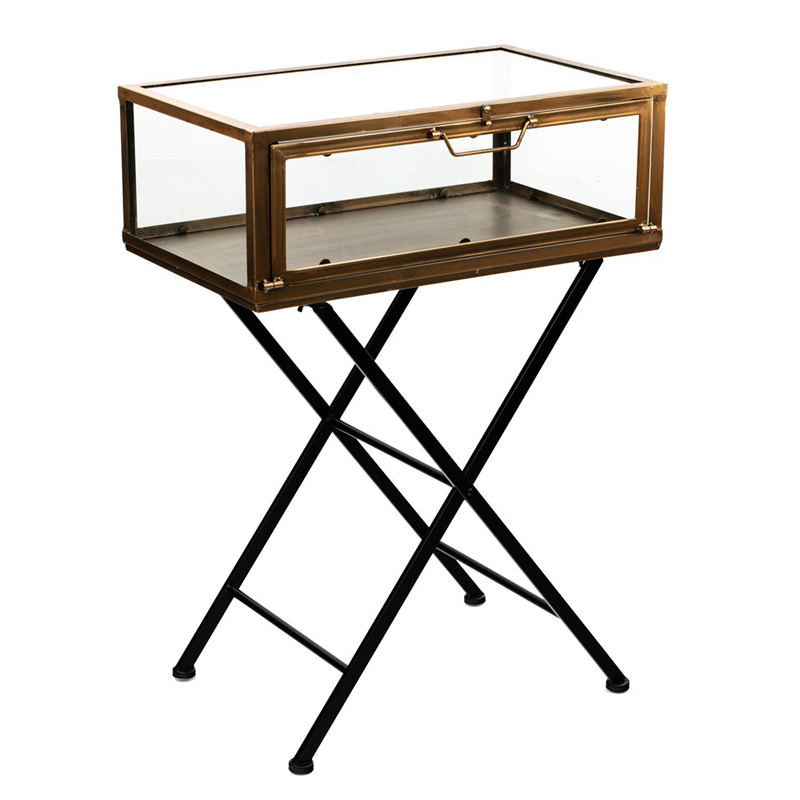 Приставной стол Table Box Черный Прозрачное Стекло Коричневый Приставной стол Table Box Черный Прозрачное Стекло Коричневый в Рязани | Loft Concept