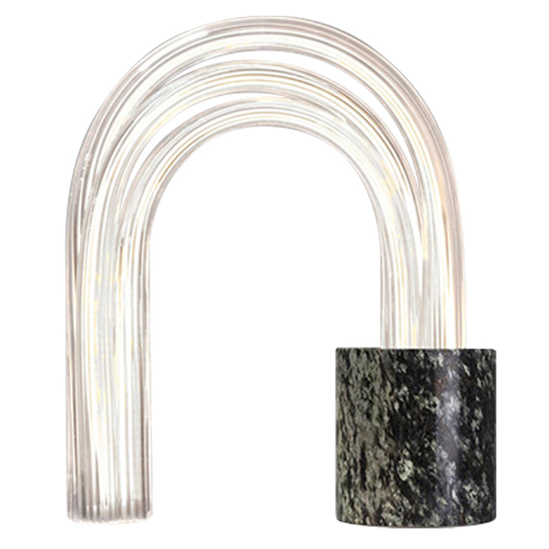 Дизайнерский настольный светильник Small Waterfall Lamp Прозрачный ivory ( слоновая кость ) Черный Мрамор Nero в Рязани | Loft Concept 
