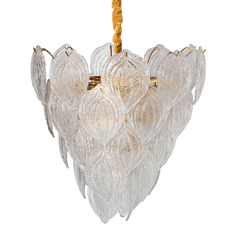 Люстра Textured Glass Chandelier Petal 10 Глянцевое золото Люстра Textured Glass Chandelier Petal 10 Глянцевое золото в Рязани | Loft Concept