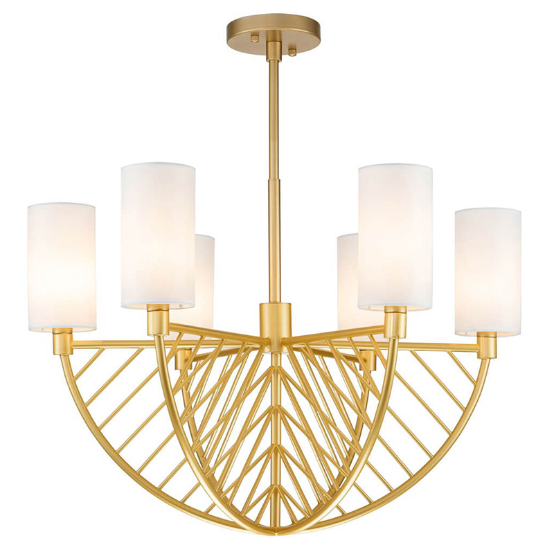 Люстра Arch Lattice Chandelier 6 матовое золото Белый Люстра Arch Lattice Chandelier 6 матовое золото Белый в Рязани | Loft Concept