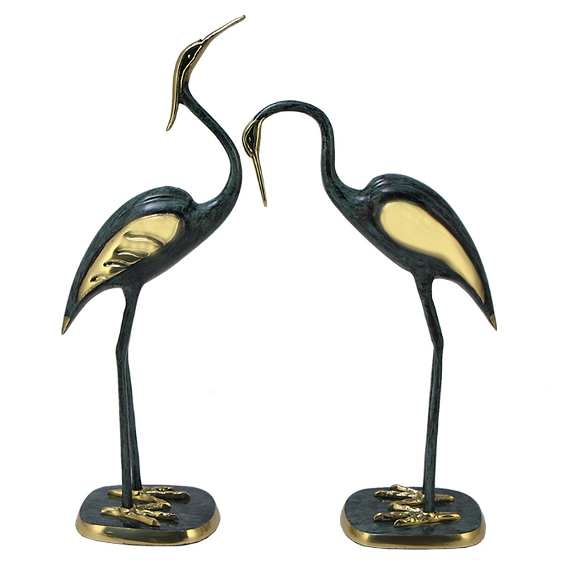 Статуэтка бронзовая пара Журавли синие Bronze Birds Бронза Синий Статуэтка бронзовая пара Журавли синие Bronze Birds Бронза Синий в Рязани | Loft Concept