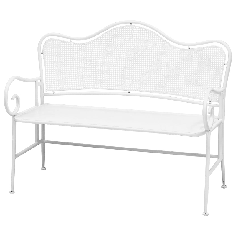 Скамья белая в стиле прованс Miah Bench White Белый Скамья белая в стиле прованс Miah Bench White Белый в Рязани | Loft Concept