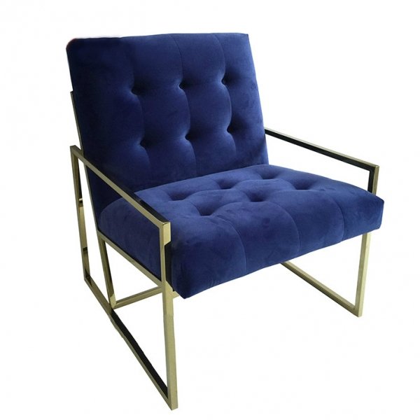 Кресло Jonathan Adler GOLDFINGER LOUNGE Синий Кресло Jonathan Adler GOLDFINGER LOUNGE Синий в Рязани | Loft Concept