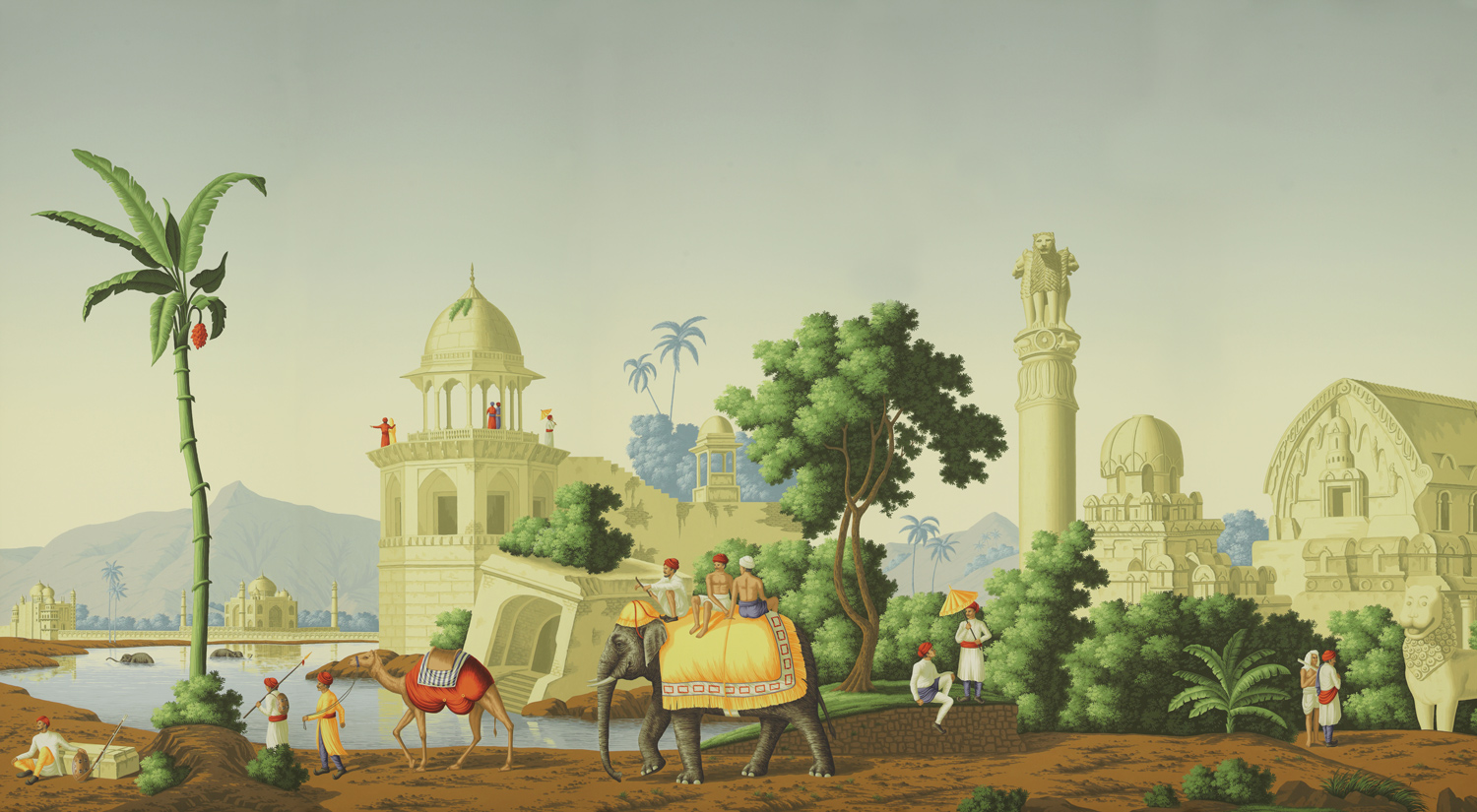 Обои ручная роспись Early Views of India Eden on scenic paper Обои ручная роспись Early Views of India Eden on scenic paper - постер Loft-Concept в Рязани