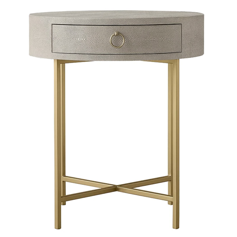Gaston Stingray Round Gray Side Table Приставной стол серый скат Золотой Серый Gaston Stingray Round Gray Side Table Приставной стол серый скат Золотой Серый в Рязани | Loft Concept