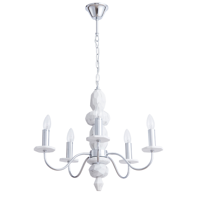 Люстра Marcela Chandelier Белый Хром Люстра Marcela Chandelier Белый Хром в Рязани | Loft Concept