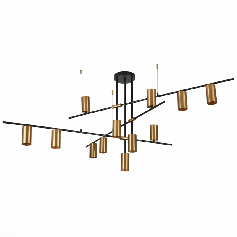 Подвесной светильник TRIBES CHANDELIER 12 Золотой Черный в Рязани | Loft Concept 