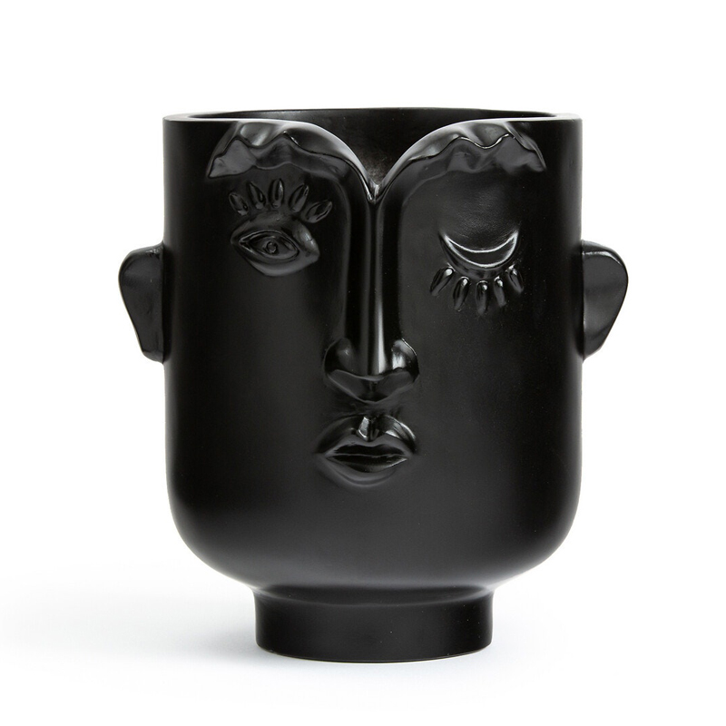 Ваза Black Head Vase Глянцевый черный Ваза Black Head Vase Глянцевый черный в Рязани | Loft Concept