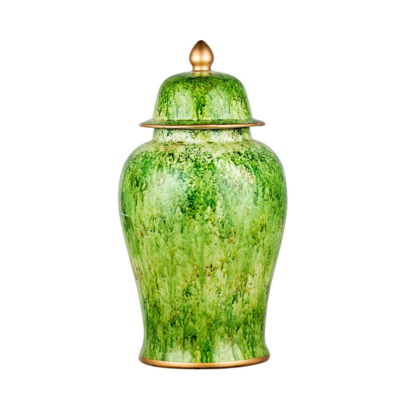 Ваза Vase Gold Edging 24 Зеленый Золотой Ваза Vase Gold Edging 24 Зеленый Золотой в Рязани | Loft Concept