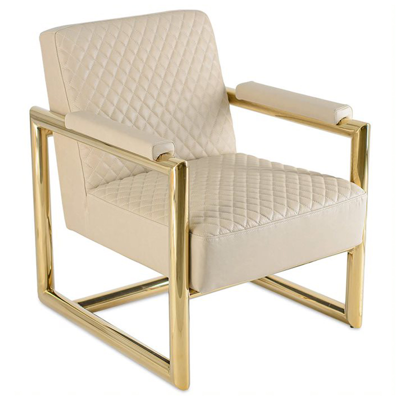 Кресло Gautselin Armchair cappuccino Бежевый Глянцевое золото Кресло Gautselin Armchair cappuccino Бежевый Глянцевое золото в Рязани | Loft Concept