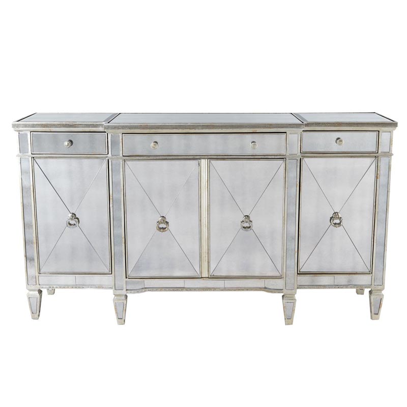 Комод зеркальный Celso Mirrored Chest of drawers 3 ящика и 4 дверцы Зеркало Комод зеркальный Celso Mirrored Chest of drawers 3 ящика и 4 дверцы Зеркало в Рязани | Loft Concept