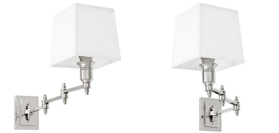 Бра Wall Lamp Lexington Swing Nickel+White Бра Wall Lamp Lexington Swing Nickel+White - Loft-Concept в Рязани