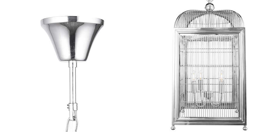 Люстра клетка Bird cage chrome Lantern Falcon Люстра клетка Bird cage chrome Lantern Falcon - Loft-Concept в Рязани
