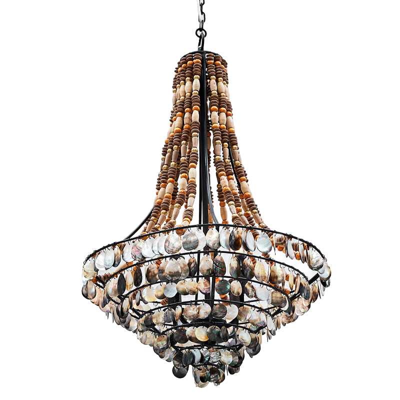 Люстра Murty Nacre Chandelier Черный Бежевый Коричневый Перламутровый Люстра Murty Nacre Chandelier Черный Бежевый Коричневый Перламутровый в Рязани | Loft Concept