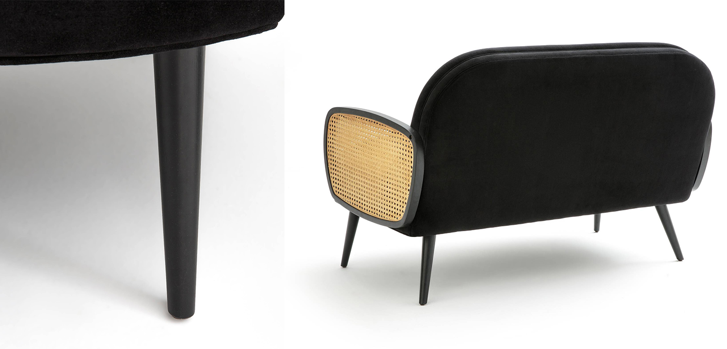 Диван Morten Wicker Black Sofa Черный - фото №1