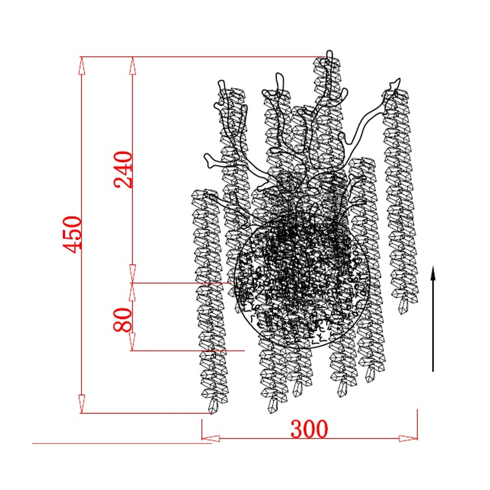 Бра на ветвистым серебрянном каркасе со стеклянными подвесами Raceme в Рязани