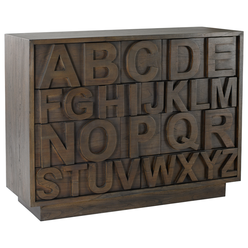 Комод в стиле лофт с английским алфавитом English Alphabet Chest of Drawers Коричневый Комод в стиле лофт с английским алфавитом English Alphabet Chest of Drawers Коричневый в Рязани | Loft Concept