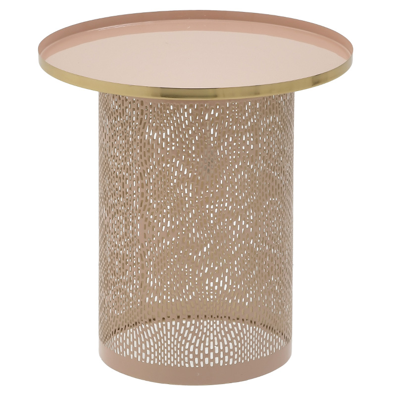 Круглый металлический приставной стол Azure Pink Pastel Metal Table Розовый пастельный Золотой Круглый металлический приставной стол Azure Pink Pastel Metal Table Розовый пастельный Золотой в Рязани | Loft Concept