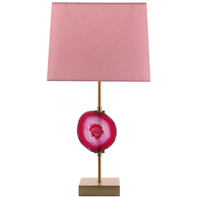 Настольная лампа Pink Agate Design Table Lamp Розовый Латунь Настольная лампа Pink Agate Design Table Lamp Розовый Латунь в Рязани | Loft Concept